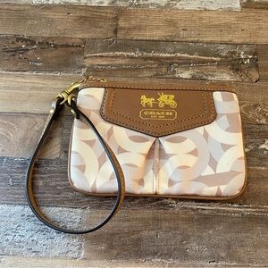 Coach Brown and Cream Wristlet